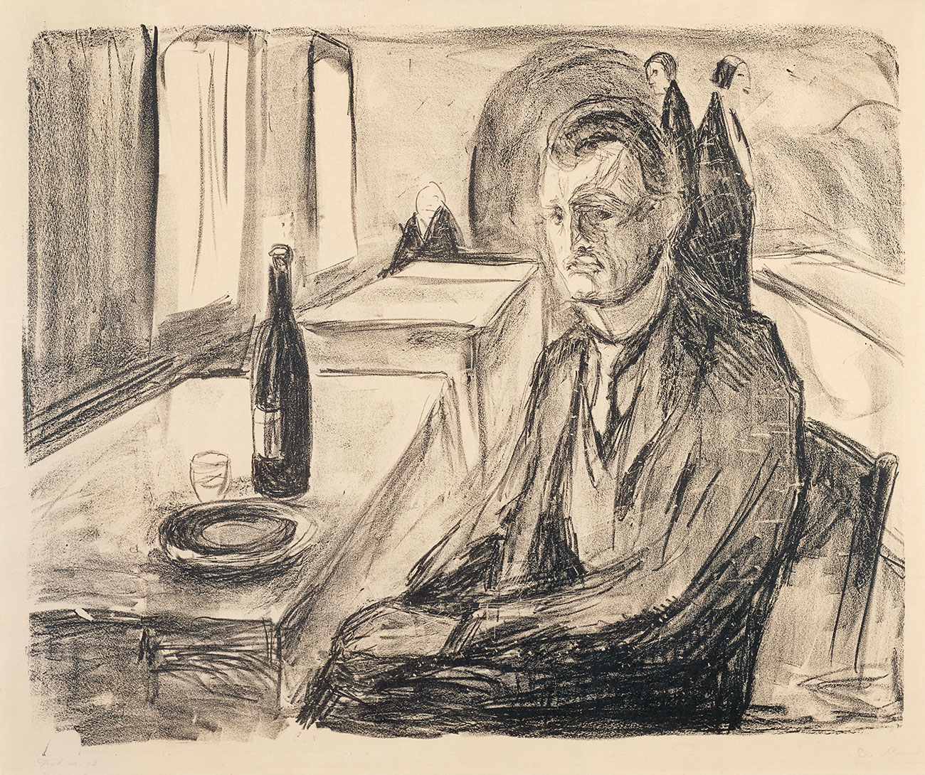 Edvard-Munch-84-Self-Portrait-with-Bottle-of-Wine