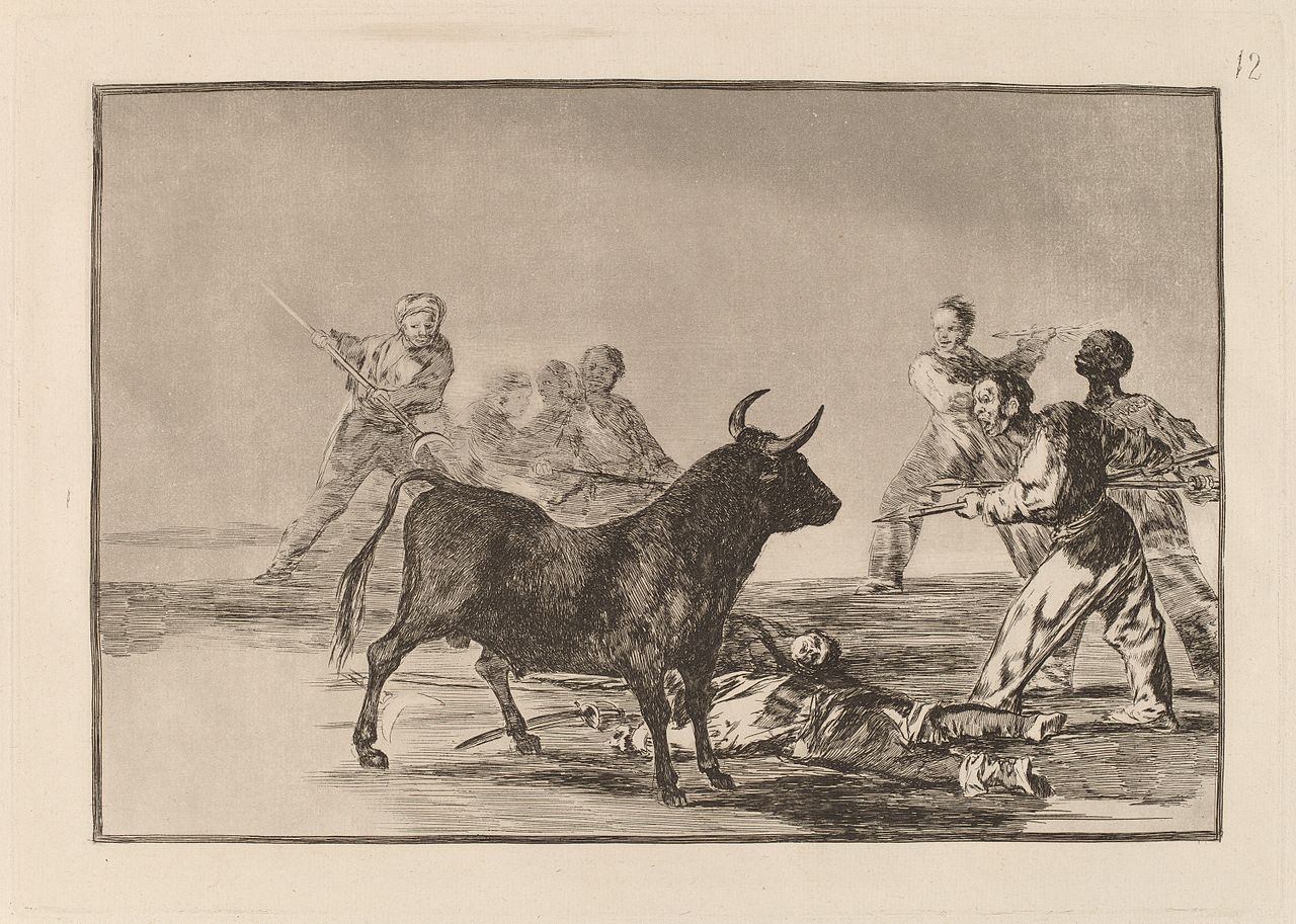 Francisco-Goya-Tauromaquia-12-Desjarrete-de-la-canalla-con-lanzas